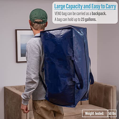 8 Packs Heavy Duty Large Storage Moving Bags Bundles, 4 Packs of Large Moving Bags with Strap and 4 Packs Oversize Moving Storage Bags - view 5