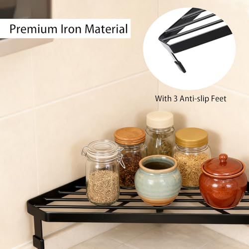 Corner Stand Rack 3 Legged Kitchen Seasoning Organizer Countertop Shelf - view 6