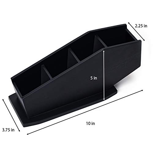 Coffin Brush Holder - Gothic Desk Organizer - Wooden Coffin Pen Holder -Spooky Gothic Decor for Bathroom, Living Room or Bedroom- Black - 10x 5x3.25 Inches - view 2