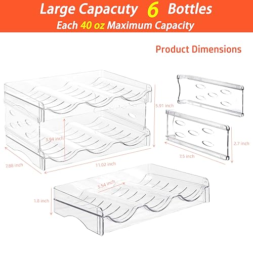 Stackable Wine Rack,Wine Bottle Holder for Inside Cabinet,for Pantry,Refrigerator,Countertop Organization-2 Tiers for 6 Bottles - view 2