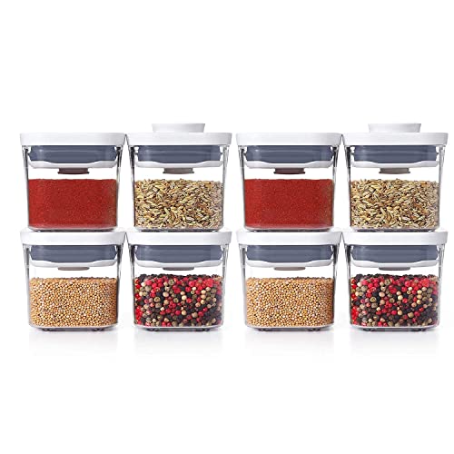 Good Grips 8-piece 0.2 Qt Mini POP Container Set for Dried Herbs, Spices and More