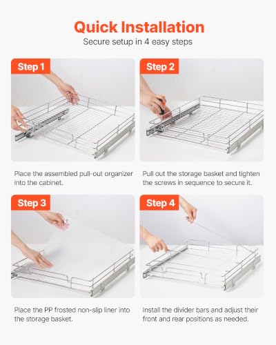Pull Out Cabinet Organizer 21.14"W x 20.98"D Steel Slide Out Drawers - view 5