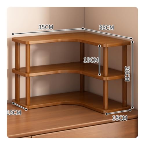 Corner Tabletop Storage Shelf Open Shelving Multi-Layer Tabletop Corner Shelf Compact for Countertop, 3 Tier - view 3