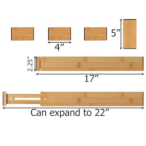 Expandable & Adjustable Drawer Organizer with 4 Dividers & 4 Inserts Storage Solution for Home Office Dresser Desk Kitchen Bedroom Closet Separator for Socks Cutlery Clothes and Accessories - view 4
