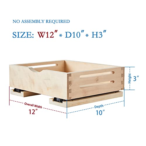 Fully Assembled Drawer Wood Pull Out Tray Drawer Box Kitchen Cabinet Organizer, Cabinet Slide Out Shelve, Wooden Pull-Out Shelf(12'' W×10'' D×3'' H) - view 3