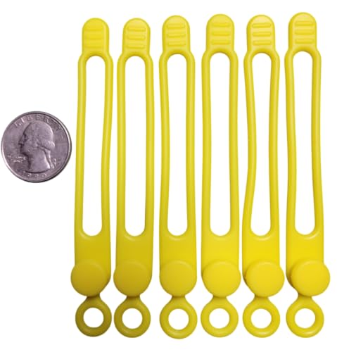 Set of 6 Yellow Silicone Cable Straps Organizers (Yellow6) - view 7