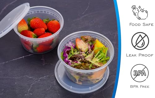 12 Oz Deli Containers With Lids, Airtight, BPA Free, 50 Set - view 2