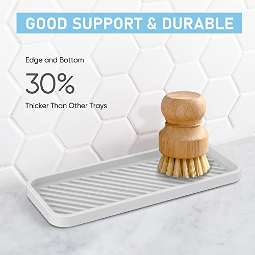 Kitchen Silicone Sink Organizer Tray, Sponge Holder for Sink Caddy（White） - view 4