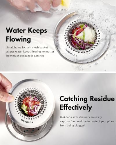 Kitchen Sink Drain Strainer,Patented Reversible Chain Mesh Basket Anti-Clog - view 3
