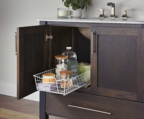 Pull Out Cabinet Organizer, Heavy Duty, Slide Out Pantry Shelves Drawers for Kitchen, Bathroom, 5.25" H x 11.13" W x 20" D, White - view 6