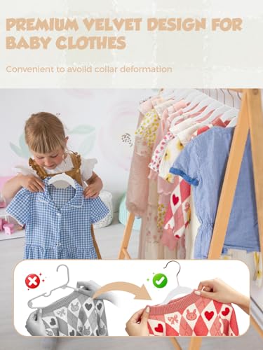 11.8" Premium Baby Velvet Hangers for Closet, 50 Pack, White - view 5