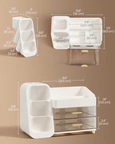 Makeup Organizer, Cosmetic Display Case with 2 Drawers - view 5