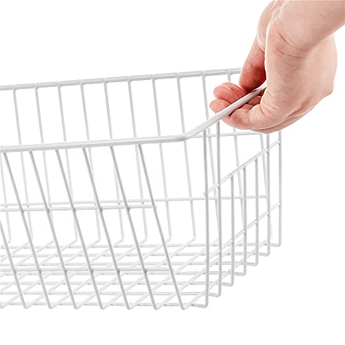 15.7" Freezer Wire Baskets Refrigerator 4 Freezer Baskets Wire Metal Storage Basket, Modern Farmhouse Storage Organizer for Pantry, Shelf, Kitchen, Cabinet, Bathroom 15.7"x7.9"x5.9" - view 2
