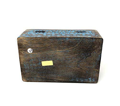Hand-Carved Wooden Box - Decorative Treasure Chest Box – Tree of Life Pattern - Exquisite Storage Solution – Ideal for Jewellery, Watches, Others - Brown, 8X5 Inch - view 5