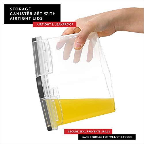 Flour Sugar Storage Containers Set of 4; 3.6L Plastic Airtight Food Storage Containers with Lids for Kitchen Pantry Organization and Storage - Dry Food Containers, Labels & Marker - view 4