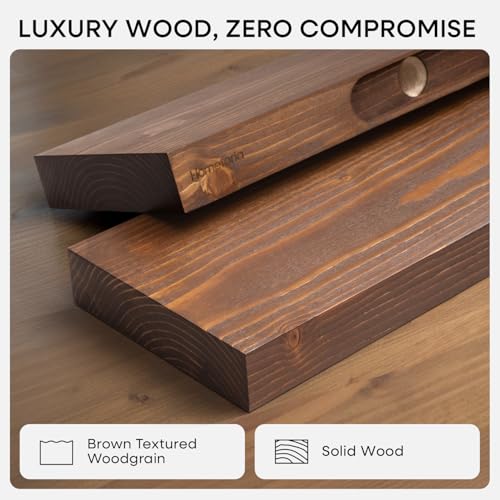 18 Inch Floating Shelves, High-End Solid Pine Wood, Set of 3 - view 3