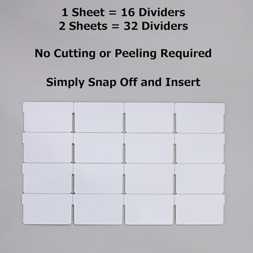 (32-Pack) Small Drawer Dividers compatible with Craft Cabinet and Hardware Storage Organizers, (Dividers Only) Made of High-Strength Fiberglass, Easy to Label - view 3