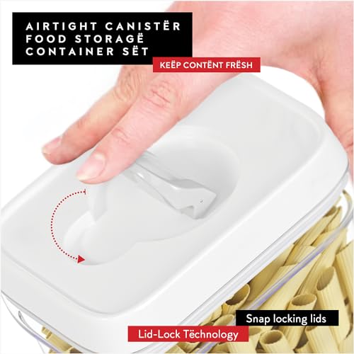 Airtight Food Storage Containers for Pantry With White Lids 1L - 6 Pack - Clear Plastic Air Tight Kitchen Containers Pantry Organization and Storage BPA-Free Keeps Food Fresh & Dry - view 4
