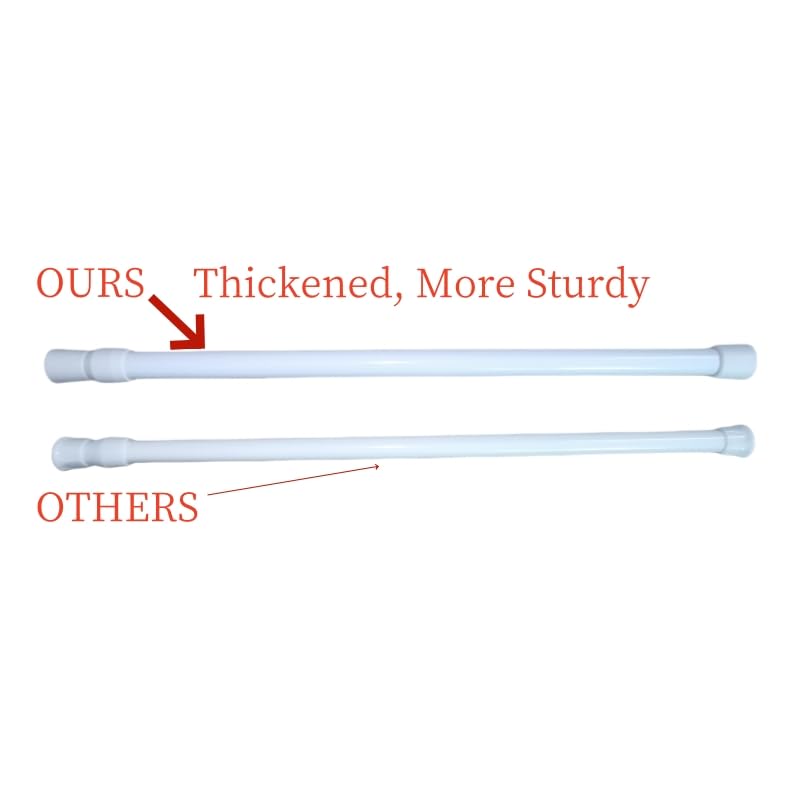 Adjustable Tension Rod 40-70cm - White | No Drill Shower Curtain Rod & Closet Organizer | Heavy Duty Spring-Loaded Rod for Bathroom, Kitchen, Shelving -1pcs - view 2