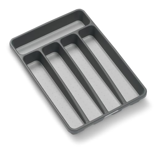 Classic 5 Compartment Compact Silverware Tray, Granite