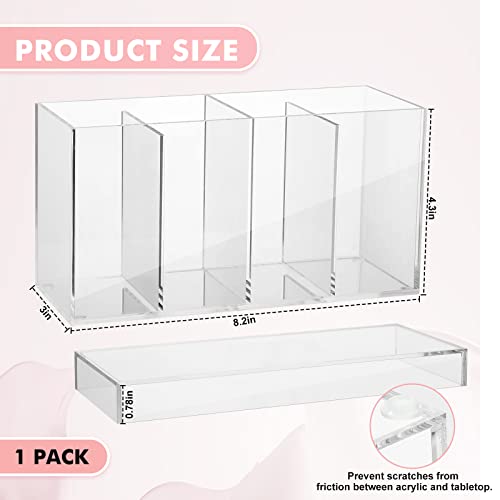 1 Pack 4 Compartment Acrylic Makeup Organizer with Lid Lash Cart Organizer - view 2