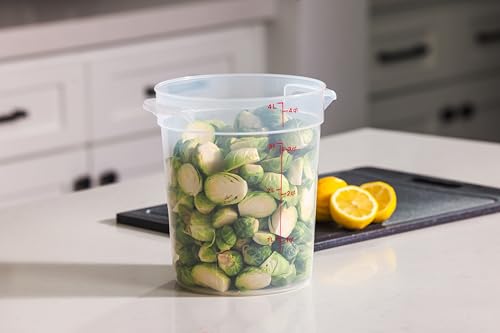 Food Storage Containers with Lids (BPA-Free) - 4 Quart - Food Grade Buckets with Lids (2 Pack) - For Dough Proofing and Brining (Translucent) - view 4