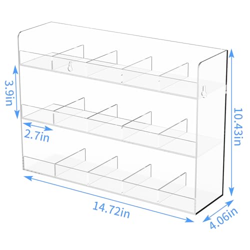 Acrylic Tea Bag Organizer, 3 Layers Tea Bag Holder for Tea Packets, Wall Mount Display Tea Caddy for Countertop or Cabinet, 15 Slots, Clear - view 4