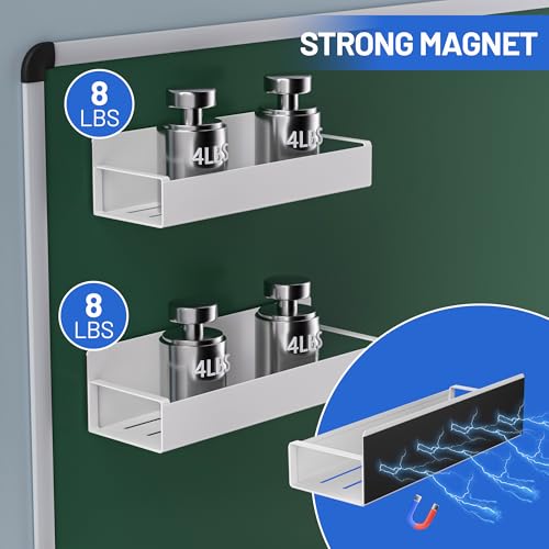 2 Pack Movable Refrigerator Magnetic Spice Rack, Metallic White - view 6