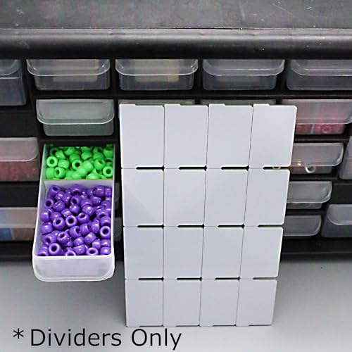 (32-Pack) Small Drawer Dividers compatible with Craft Cabinet and Hardware Storage Organizers, (Dividers Only) Made of High-Strength Fiberglass, Easy to Label - view 5