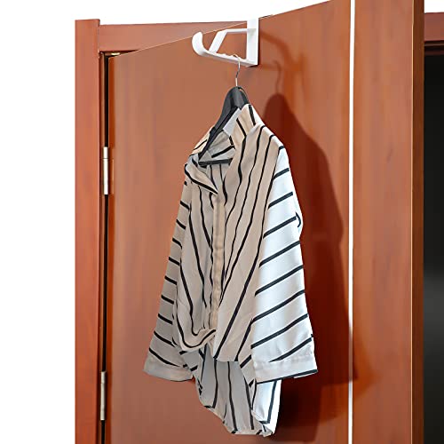 Space Saving Plastic Over Door Hooks Door Hanger Hooks Multi Hanging Storage Organizers Door Hangers Door Towel Hooks for Coats, Towels, Bags, Hats, Scarves Home Accessories (White,4 Pieces) - view 5