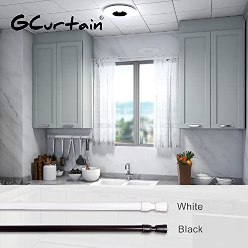 2PCS Shower Curtain Rod No Drilling, Spring Tension Rod, 27-47 Inch, 1/2 Inch Diameter, Rubber Cap on Either End, Black - view 2