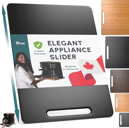 Appliance Slider, Sliding Tray for Coffee Maker, 12x16 in, Black