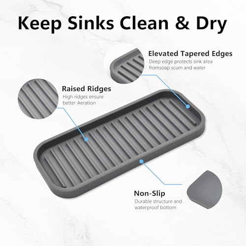 Silicone Sponge Holder for Kitchen Sink - Dish Soap Holder 2 Pack Gray - view 5