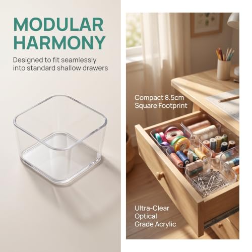 6pcs Stackable Drawer Organizer, Cabinet Bin for Spice Pantry - view 3