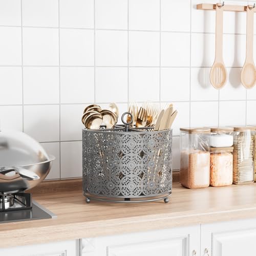 Rotating Utensil Caddy Countertop - 4 Compartments Large Capacity - view 2