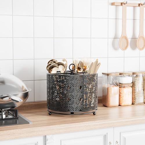 360° Rotating Utensil Caddy - Raised 4 Compartments Large Capacity - view 2