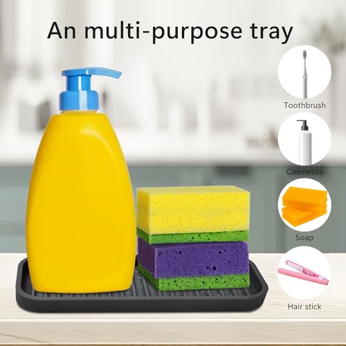 Silicone Sponge Holder for Kitchen Sink - Soap Tray 2 Pack Black - view 3