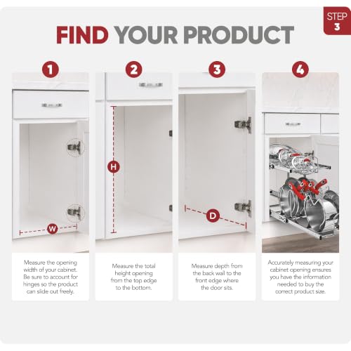 Pullout Organizer for Cabinets, Min Opening Width 17.5" - view 4