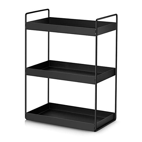 3-Tier Bathroom Countertop Organizer, Black, 12.2" L x 6.7" W x 16.9" H
