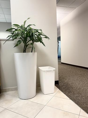 Small Kitchen Bathroom Trash Can, 9 Gallons, White, Waste Basket for Under Counter Office/Bedroom/Bathroom, Plastic - view 4