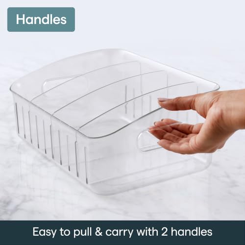 FreezeUp Freezer Bin 12", BPA-Free Fridge Organizer with Adjustable Dividers and Handle for Frozen Food and Leftovers - view 5