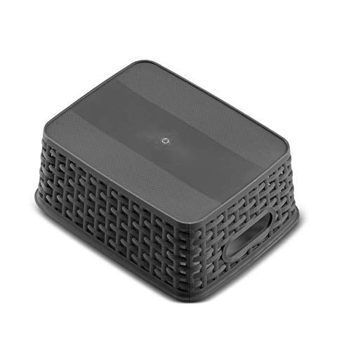 Set of 6 Plastic Storage Baskets - Small Pantry Organizer Basket Bins - Household Organizers with Cutout Handles for Kitchen Organization, Countertops, Cabinets, Bedrooms, and Bathrooms - view 3