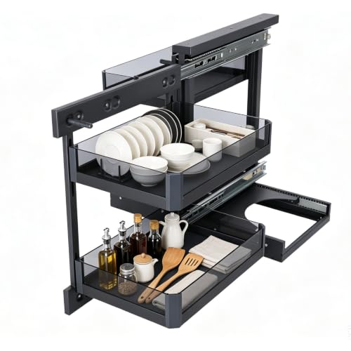 Blind Corner Cabinet Pull-Out Organizer, 2-Tier, Soft-Close, 4 Shelves - view 2