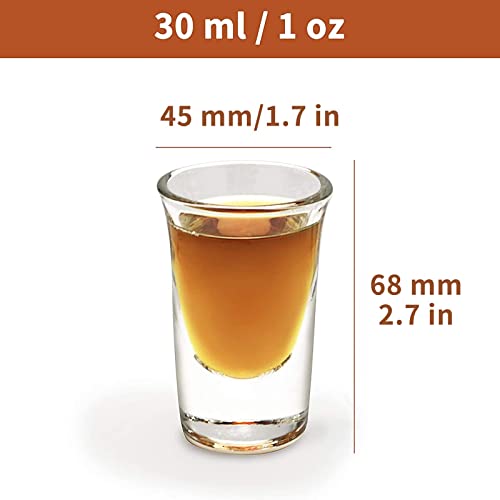 Shot Glasses Set 12pcs 30ml/1oz Shot Glass Tray Holder Organizer Straight Thick Base Clear Whiskey Tequila Glass Cups for Liqueurs Party Club Home Bar Drinking (Set of 12) - view 2