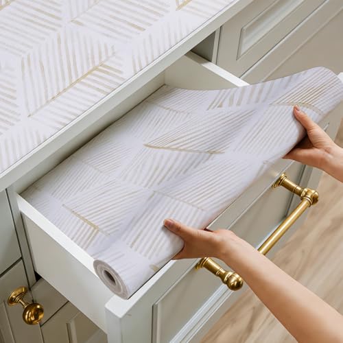 Drawer and Shelf Liner for Kitchen Cabinet, Cupboard, Desks, Pantry, Tool Box Hexagon Waterproof Non Adhesive Non-Slip Easy to Clean 12in X 120in - view 2