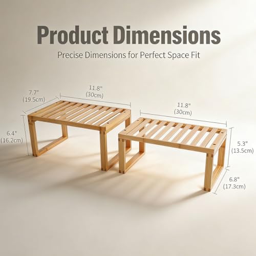 Kitchen Cabinet Organizer Shelf to Eliminate Clutter, Space-Saving Shelf Organizer, Pantry organizers and storage, Compact Spice Rack Organizer for Cabinet (2, W11.8″) - view 5
