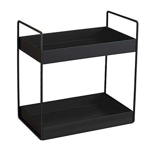 2 Tier Bathroom Counter Organizer, Vanity Storage Shelf, Black