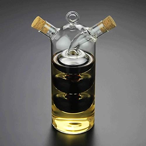 Olive Oil and Vinegar Dispenser Cruet Bottles, 2 in 1 Transparent Dual Glass for Kitchen Cooking Container - view 2