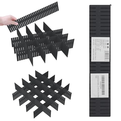 Adjustable Drawer Dividers, Cut to Fit Plastic Organizer Strips, 8-Pack