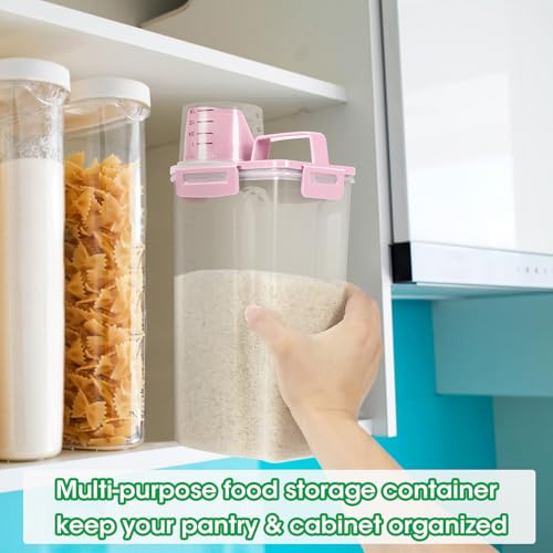 Rice Storage Container 5 Lbs, Small Airtight Dry Food Container for Flour Cereal Pasta Kitchen Pantry Organization -Red - view 4